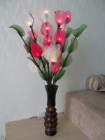 Светильник - букет "Lampong (Art.039) розовый mix" (h без вазы=50-60см)