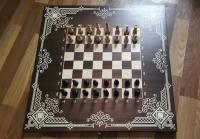 Шахматы деревянные 3в1 (нарды, шашки, шахматы)  "Классические-4" (60 х 30  см)