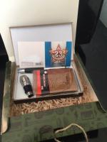 Мужской подарочный набор "С 23 февраля" (ручка, блокнот, пробка, мини-открытка) 20 х 18 х 5 см