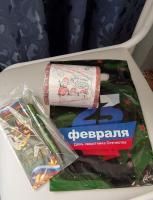 Подарочный набор "С 23 февраля": туалетная бумага Армейские шутки, ручка в подарочной упаковке