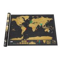 Стиральная карта мира в тубусе (черная)