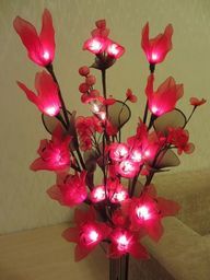 Светильник - букет "Lily-Physia (Art 077) красная" (h без вазы=50-60см)