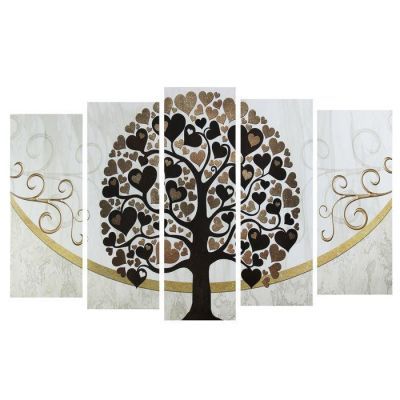 Картина модульная на подрамнике "Дерево любви"  2-25*63; 2-25*71; 1-25*80: 125*80 см