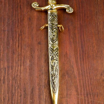 Кортик, ножны ажурные на чёрном, ограничитель с завитками, 35 см