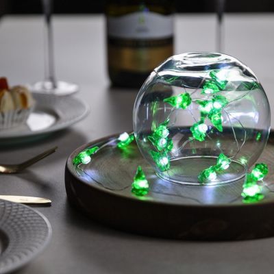 Гирлянда «Нить» 2 м роса с насадками «Ёлочка», IP20, серебристая нить, 20 LED, свечение белое, 2 режима, ААх2