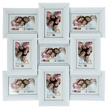 Фоторамка-коллаж для 9 фото 10х15 см "Уют" белая