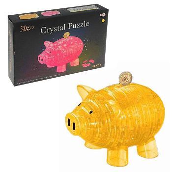 Пазл 3D кристаллический «Свинка-копилка», 94 детали, цвета МИКС