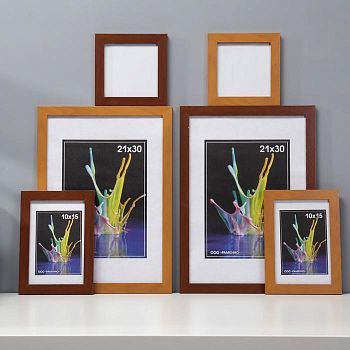 Набор фоторамок 10х10, 10х15, 21х30 см (коричневый) 6 шт