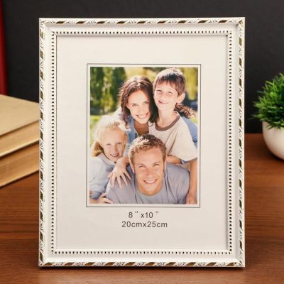Фоторамка пластик 20х25 см "Белая с кантом" 28х23х1,4 см