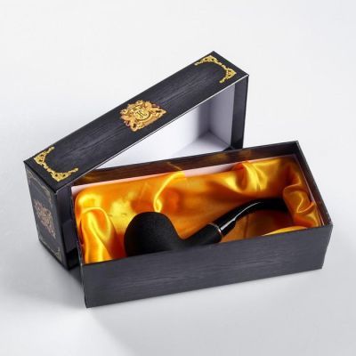 Трубка "Командор" с черным резным раструбом, 14 см