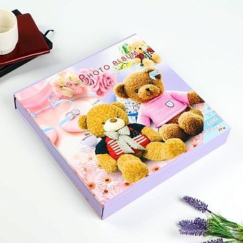 Фотоальбом на 560 фото: 40 шт. 15 х 20 см, 520 шт. 10 х 15 см "Медвежата", МИКС