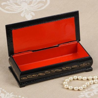 Шкатулка «Жостово», 14×6 см, лаковая миниатюра