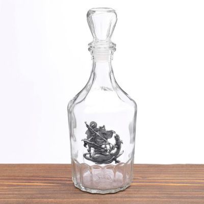 Набор для водки "Георгий Победоносец" 7 предметов, барельеф олово