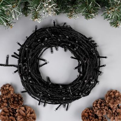 Гирлянда «Нить» 20 м, IP20, тёмная нить, 200 LED, свечение мульти, 8 режимов, 220 В