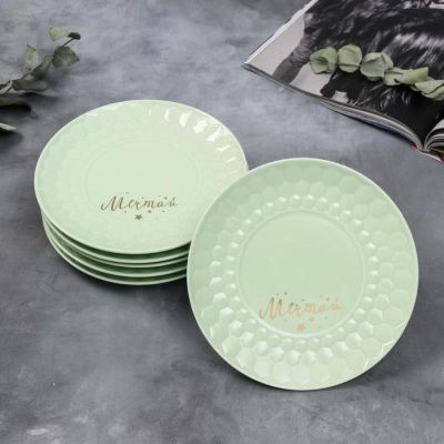 Набор тарелок полигонал «Мечтай», 20 см, зелёные, 6 шт