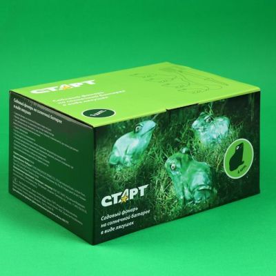 Гирлянда «Старт» «Нить» 1.5 м с насадками «Лягушки», IP44, прозрачная нить, 4 LED, свечение белое, 1 режим, солнечная батарея