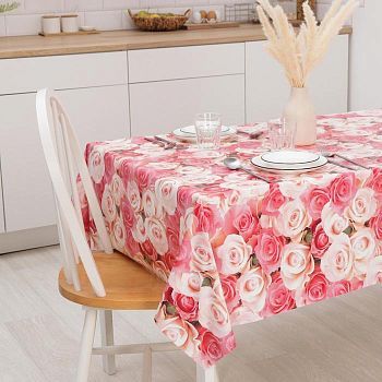 Клеёнка столовая на нетканой основе «Розы», 1,35×20 м