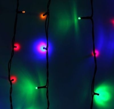 Гирлянда уличная УМС "Занавес" (Ш:2 м, В: 3 м, нить темная, мульти, без контр.)