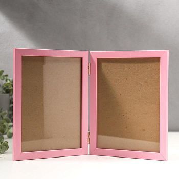Фоторамка пластик 15х21 двойная, розовый