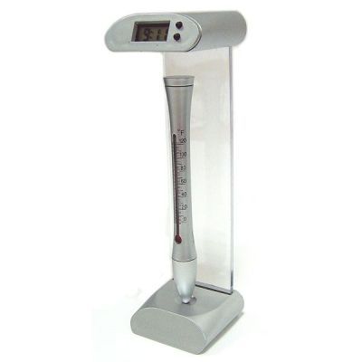 Ручка с часами и термометром на магнитной подставке