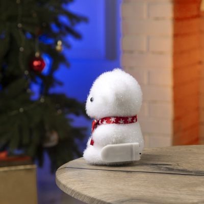 Светодиодная фигура «Медвежонок в бабочке» 9 × 12 × 8 см, флок, батарейки CR2032х2, свечение тёплое белое