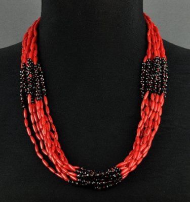 Колье Коралл, хрусталь "Гротеск" арт. П2686