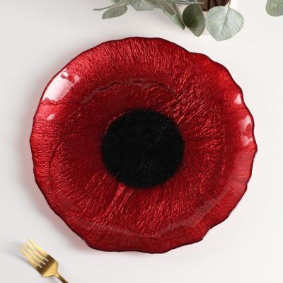 Блюдо «Флора», d=33 см, цвет красный