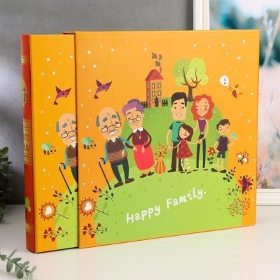 Фотоальбом 972ф: 9х13 10х15 13х18 15х20 20х25 А4 "Семья" в коробке 35х36,5х6,5 см