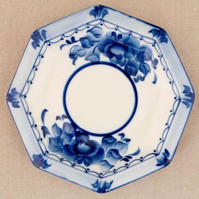 Чайная пара "Европейская", гжель, фарфор, 2с