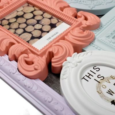 Фоторамка пластик на 5 фото 8х10, 9х13, 10х15, 13х18 см "Богема" цветная 41х49 см