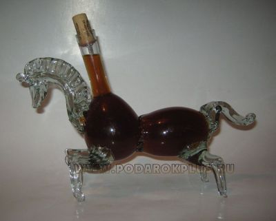 Графин для напитков "Конь мчащийся" (стеклянный) - символ 2026 года