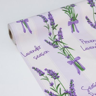 Клеёнка столовая на тканевой основе Доляна «Лаванда», рулон 20 метров, ширина 137 см