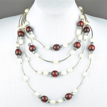 Авторские бусы Жемчуг, дерево "Ламбада" арт.ВАС-1158