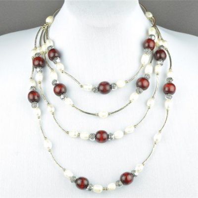 Авторские бусы Жемчуг, дерево "Ламбада" арт.ВАС-1158