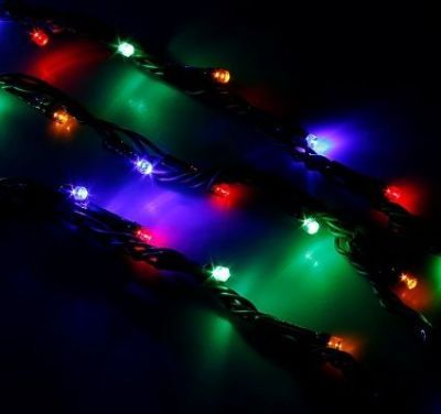 Гирлянда "Дождь" уличная (УМС, Ш:2 м, В:3 м, нить темная, мульти)