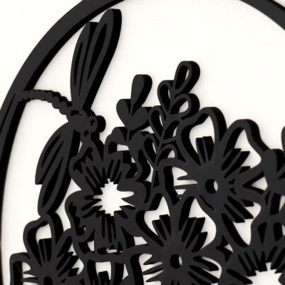 Декоративное панно деревянное "Стрекоза" 29х29(34х34)см