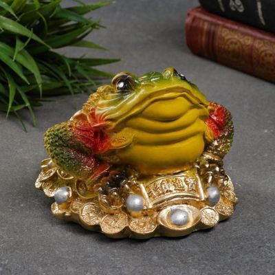 Копилка "Жаба с жемчугом" маленькая 12х9см