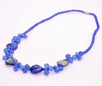 Колье Муранское стекло, Хрусталь "Весенний луг" арт.П3030