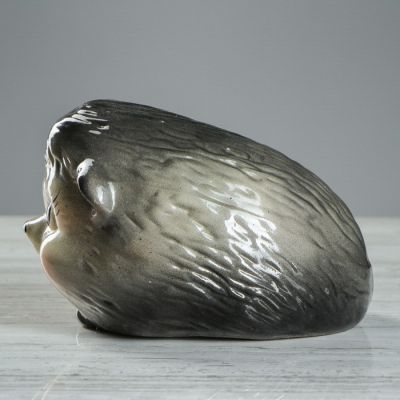 Копилка "Ёжик", глазурь, серый цвет, 11 см
