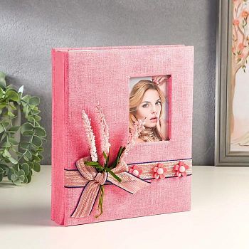 Фотоальбом на 200 фото 10х15 см "Букетик с бантом" МИКС 23,5х20,5х5 см