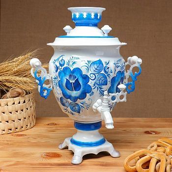 Самовар «Гжель», жёлудь, 3 л, электрический