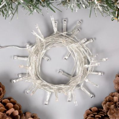 Гирлянда «Нить» 4 м, IP20, прозрачная нить, 40 LED, свечение мульти, 2 режима, AAх3