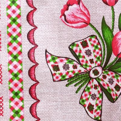 Полотенце кухонное "Тюльпаны лен"45х60 см, 170 гр/м, рогожка, 100% хлопок (в пакете)