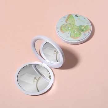 Зеркало складное «Бабочки», d 7 см, с увеличением, разноцветное