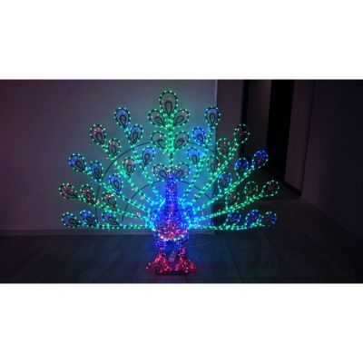 Светодиодная фигура «Павлин», 210 × 170 × 110 см, 80 Вт, 220 В