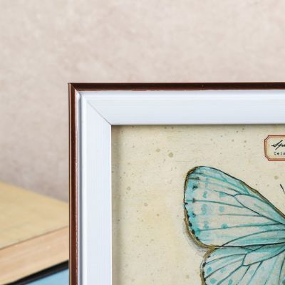 Фоторамка пластик 20х25 см "Доминика" белая с золотым обрамлением 27,5х22,5 см