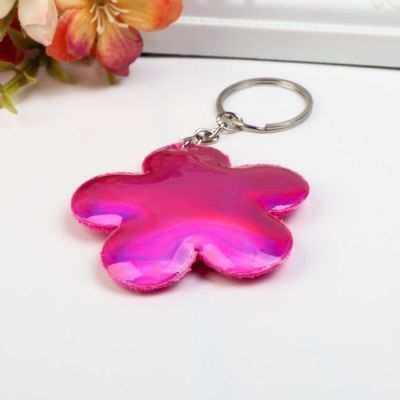 Брелок кожзам, ткань "Цветочек" МИКС 6,5х6,5 см