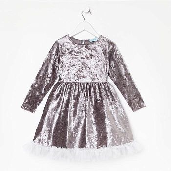 Платье для девочки нарядное KAFTAN «Куколка», цвет серый, рост 86-92, размер 28