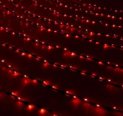 Гирлянда уличная "Дождь" (Ш:2 м,В:3 м., нить тёмная, красный)