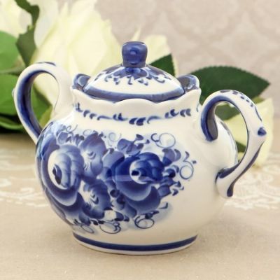 Сахарница «Мак», 18×12×12 см, гжель